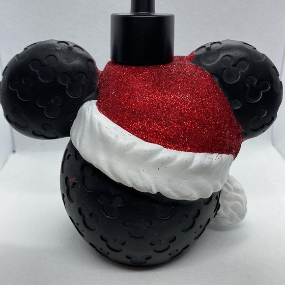 Disney Christmas Mickey Mouse Red Glitter Santa Hat Soap Dispenser - Picture 4 of 12